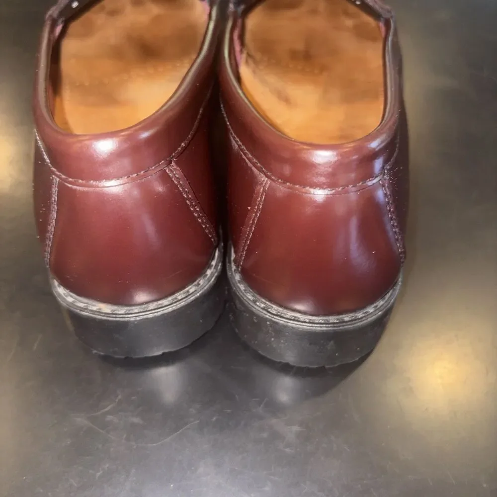 Vtg G.H. Bass Weejuns M Sz 8.5M Burgundy Leather Loafers w/Gold Bit Lim. Edition